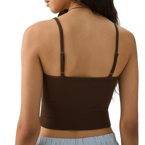 Camiseta sin mangas personalizada al por mayor para mujer, top corto de yoga sin espalda, ajustado, sexy, para correr y fitness, primavera-verano - Product Image 4