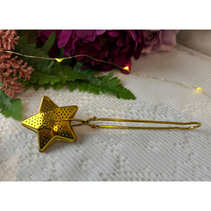 Stainless Steel Star Design Reusable Funnel Tea Infuser With Long Handle Gold Color Coffee Tea & Espresso <b>Kitchen</b> <b>Accessories</b> - Product Image 2