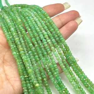 Natural Chrysoprase 3-5MM Faceted Rondelle Gemstone <b>Beads</b> Loose Chrysoprase <b>Stone</b> <b>Beads</b> For Jewelry Making Wholesale Supplies - Product Image 1