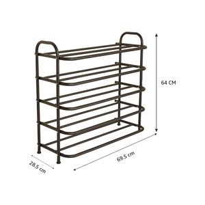 Multi-Purpose Modern Living Room <b>Shoe</b> Rack-Curve Model-1 Shelf (69.5W Cm X 28.5D Cm X 63.7H Cm) Black Wood - Product Image 3