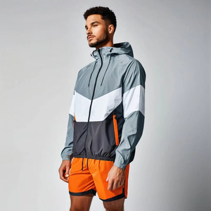 Factory Custom Clothing Windbreaker <b>Jacket</b> and Nylon Track Pants <b>Summer</b> Zip up Windbreaker Sweatsuit Set <b>Men</b> Tracksuit - Product Image 5