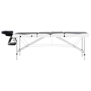 Cama de Masaje Plegable de Aluminio de 4 Zonas en Blanco y Negro con Diseño Confortable - Product Image 3