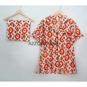 Conjunto de Pijama Kangura Clásico de Lujo Hecho a Mano 100% Algodón Puro, Estampado Digital Floral, Suave, Transpirable, de Secado Rápido, Largo - Product Image 2