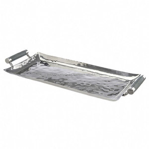 Plateau de service en aluminium personnalisé en gros plateau de fruits secs en métal pour quantité en vrac pour hôtel et restaurant taux bon marché en Inde - Product Image 3