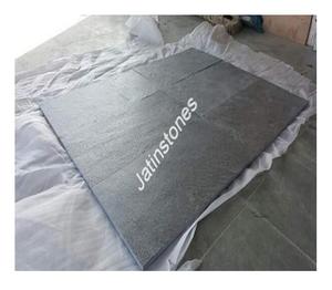 Dalles en pierre d'ardoise gris argenté, finition naturelle lisse, pour revêtement mural, sol, patio, allée de jardin, dalles décoratives extérieures - Product Image 1