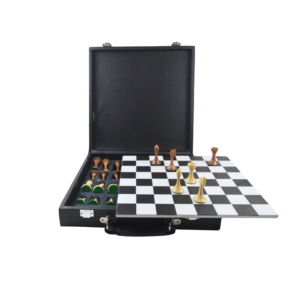 ชุดหมากรุกหรูหรา ตัวหมากรุกไม้ลายไม้เนื้อหนัก กระดานไม้ คุณภาพสูง กล่องของขวัญหมากรุกนานาชาติ พร้อมหนัง ราคาถูกที่สุด - Product Image 4