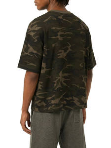 T-shirt en coton mélangé camouflage avec logo personnalisé, col rond décontracté, streetwear, tactique, entraînement en plein air, séchage rapide, OEM ODM, mode été - Product Image 2