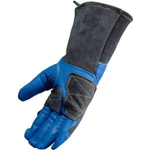 Guantes de Soldadura de Piel de Cabra de Primera Calidad, Forro de Lana, Diseño Kontour, Pulgar y Muñeca con Diseño Kontour, Kevlar, Azul Negro - Product Image 5