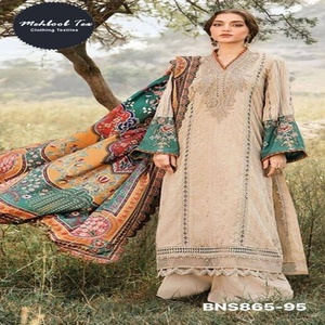 Dernière collection : meilleur tissu viscose lawn avec broderie, ensemble semi-couturié Salwar-Kameez et Dupatta, fournisseur d'Inde. - Product Image 1