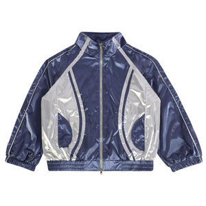 Unisex Navy Blue Tracksuit Set Full <b>Zip</b> Stand Collar Sporty Style Side Pockets Drawstring Closure Breathable Lightweight - Product Image 3