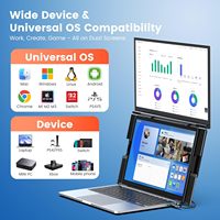 Monitor portátil de 15,6 pulgadas IPS 1080p S15Plus, extensor de pantalla ultrafino para ordenador portátil, altavoces integrados, Plug-and-Play para trabajo de oficina