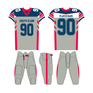 Custom Design Men's American Football Uniform Multi Color Sublimated V-<b>Neck</b> Sleeveless Athletic Fit Sports Jersey Pants Set - Product Image 1