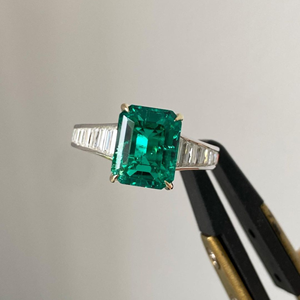 Anillo de Compromiso y Boda con Diamante Cultivado en Laboratorio, Corte Esmeralda, 4.90 Quilates, 14k, Lujoso, Certificado IGI, Regalo para Fiesta - Product Image 1