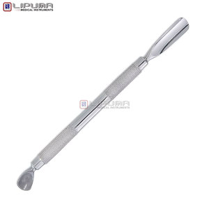 Custom Large Size Double Sided Ergonomic Cuticle Pusher Safe Comfortable <b>Blackhead</b> Acne <b>Extractor</b> Callus Long Plastic Handle - Product Image 4