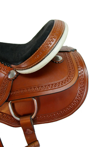 Silla de Montar Western de Cuero Genuino Hecha a Mano Premium para Caballos, Equipo de Equitación para Ranch, Trail, Barrel Racing y Roping, Directo de Fábrica - Product Image 4