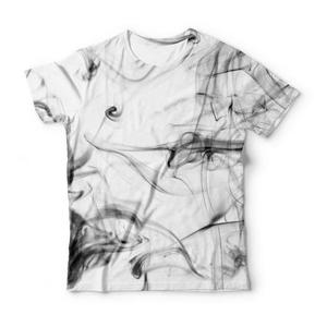 เสื้อยืดแขนสั้นผู้ชาย สีดำขาว พิมพ์ลายกาแล็กซี่ ดีไซน์ลายหยดสี คอตั้ง สไตล์สปอร์ต ระบายอากาศได้ดี 100% - Product Image 3