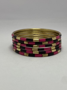 Handmade Brass Resin <b>Bangles</b> Purple Color Fashion Style Jewelry for Gifting - Product Image 5