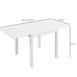 โต๊ะรับประทานอาหารกลางแจ้งสีขาวสำหรับสวน - Product Image 6