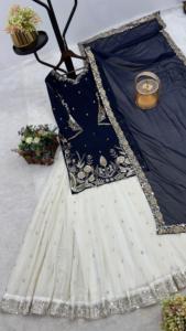 Lehenga Choli Heavy Embroidery Sequence Thread Work Fully Stitched Blouse 3.5 <b>Meter</b> Large Flair Wholesale Wedding Outfit - Product Image 4