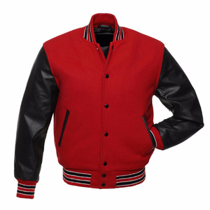 <b>Top</b> University Winter Men's Loose Casual Teen Baseball Varsity Jacket Custom Wool Patchwork Front Logo - Product Image 6