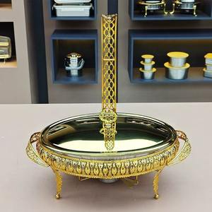 Elegante calentador de alimentos tipo buffet de metal y vidrio, ideal para catering de bodas de lujo y presentaciones de banquetes. - Product Image 2