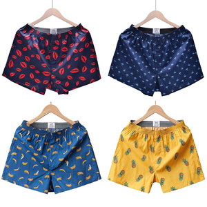 Shorts Boxers Homme 100% Coton Tissé avec Cordon de Serrage, Motif Imprimé Ananas Concombre, Respirant, Taille Élastique, Décontracté - Product Image 2