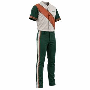 Conjunto de Uniforme de Béisbol Premium Transpirable y Ecológico para Hombre con Jersey con Panel Diagonal y Pantalones a Rayas a Juego - Product Image 5