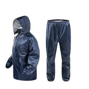 Ensemble imperméable unisexe bleu marine, veste à capuche et pantalon, léger, en polyester, vêtements décontractés pour l'extérieur, taille adulte, printemps - Product Image 5