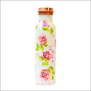 Bouteille d'eau en cuivre pur imprimée, best-seller, anti-fuite, avec bienfaits ayurvédiques et pour la santé - Product Image 6