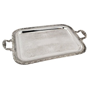 Plateaux en aluminium finition argent brillant, taille personnalisée, pour service de table, utilisés dans les hôtels et restaurants, en gros - Product Image 5