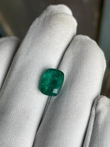 zambian <b>emerald</b> loose natural <b>emerald</b> <b>cushion</b> cut. - Product Image 3