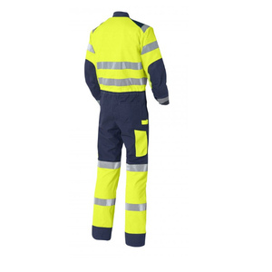 <b>Men</b> Hi Visibility Workwear Reflective Safety <b>Overalls</b> Polyester Yellow Black - Product Image 5