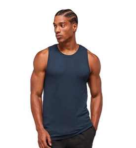 Débardeur Homme Bleu Marine Uni en Polyester Tricoté Respirant Col Rond – Tenue Décontractée Fitness Musculation Personnalisée – Tissu 220g - Product Image 1