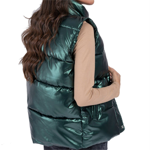 Chaleco Acolchado de Poliéster Impermeable para Mujer, Tejido Sólido, Ligero, Sin Mangas, Prenda Exterior Elegante, Suave y Aislante para Invierno - Product Image 5