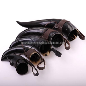 Cuerno para beber vikingo de tamaño personalizado Soporte de cuero de alta calidad con técnica pulida de diseño animal elegante - Product Image 4
