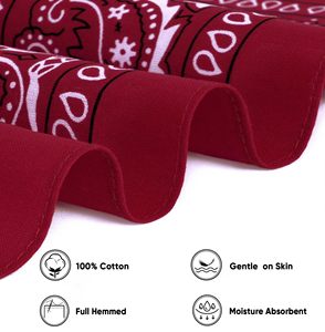 Custom Logo Paisley Design <b>Square</b> <b>Scarf</b> 23*23 Inch Heat Sublimation Printed Bandana Headwear Custom Design 100% Bandanas - Product Image 3