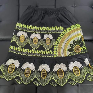 Best Quality Women's Floral Embroidery A-Line Short <b>Skirt</b> New Trendy Pleated Mini Streetwear With <b>Elastic</b> Waist - Product Image 1