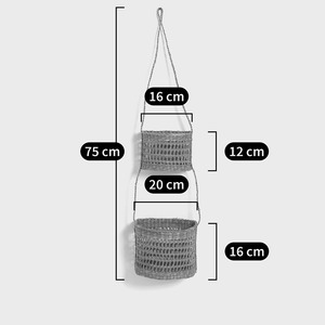 Paniers suspendus tissés à la main, paniers de rangement, vente en gros, écologiques, fabriqués au Vietnam - Product Image 3