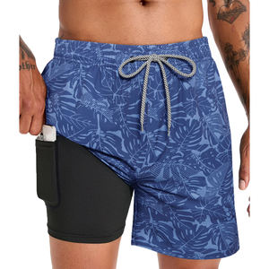 Shorts de sport pour hommes en maille 2-en-1, 100 % polyester, avec poche, sublimation, logo personnalisé, haute qualité, OEM, été - Product Image 4