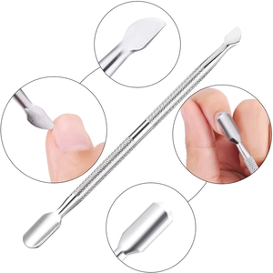 HABI INDUSTRIES Stainless Steel Professional <b>Nail</b> <b>Tools</b> Set Double Head Curved Blade Cuticle Pusher Manicure Pedicure Instrument - Product Image 5