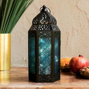 Lanterne antique résistante à la chaleur, designs personnalisés, porte-bougie, vente chaude, prix d'usine, lanternes en métal et en verre pour la décoration du Ramadan - Product Image 4