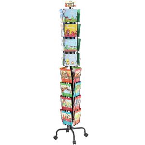 Portacarte girevole a 32 tasche porta porta cartelli girevoli a 360 gradi 4 ruote chiudibili a chiave per esposizione fiere - Product Image 1