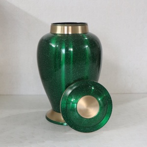 โกศบรรจุอัฐิทองเหลืองพรีเมียมสำหรับบรรจุอัฐิมนุษย์ สีเขียว โกศทองเหลืองสั่งทำพิเศษ โกศทองเหลืองทำมือสำหรับบรรจุอัฐิผู้ใหญ่ ขายส่ง - Product Image 3