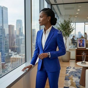 Heritage Masonic Regalia Delta Sigma Sorority Fraternity <b>Women</b> Greek Apparel Blue Single Button Blazer Office Lady Solid Color - Product Image 3
