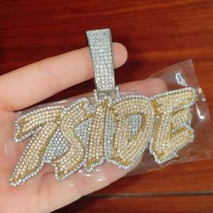 Iced Out Silver 925 Moissanite Pendant Silver Rhodium Plated Letter Charm Micro Paved Hip Hop Jewelry - Product Image 5