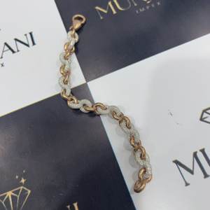 Pulsera de Tenis con Diamantes Redondos con Certificación IGI, Chapada en Oro Rosa, Pulseras Finas para Hombre, Cadena de Eslabones Personalizada, Regalo para Fiesta - Product Image 1