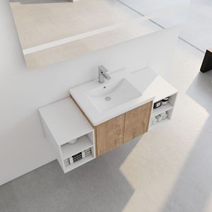 Mobile Bagno da 48 Pollici con Lavabo, Ante a Chiusura Ammortizzata e Due Piccoli Ripiani, Combinazione Armadietto 24+12 Pollici (Imballaggio KD) - Product Image 5