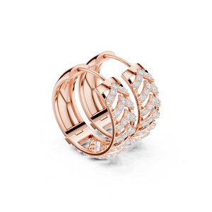 14K Rose Gold Round Lab-Grown Diamond Earrings for Women Party Wear Earring New Grown Diamond - Product Image 4