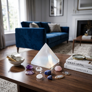 Pyramide en sélénite naturelle Kartavya, pierre de cristal polie pour la décoration intérieure et la guérison Reiki - Product Image 5