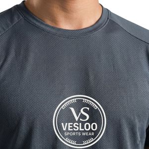 Camiseta Deportiva Gris para Hombre, Ligera, Transpirable, Cuello Redondo, Manga Corta, para Gimnasio, Entrenamiento, Ejercicio, Rendimiento, Ropa Deportiva - Product Image 4
